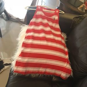 Us polo strip red and white dress